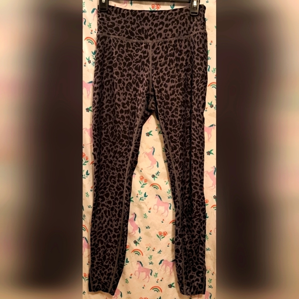 Y2K Juicy Couture Grey & Black Leopard Casual Yoga Gym Lounge Legging Pant SZ M